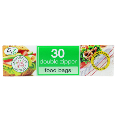 TIDYZ FOOD BAG DOUBLE ZIPPER 30'S X 36