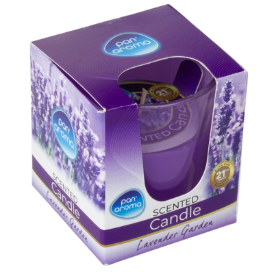 PAN AROMA GLASS CANDLE LAVENDER GARDEN 85G X