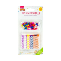 BIRTHDAY CANDLES & HOLDERS CLIPSTRIP X 12