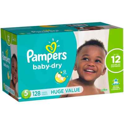 PAMPERS NO 5 JUNIOR ACT B/DRY 16S X 8