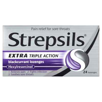 STREPSILS TRIPLE ACTION BLACKCURRANT 24S X 6