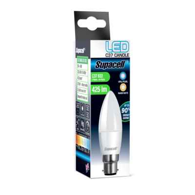 SUPACELL LED CANDLE B22 PEARL 5W WARM WHITE