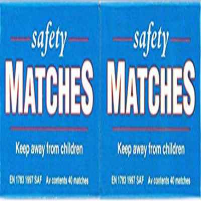SAFETY MATCHES 2 TRAYS OF 6S X 16