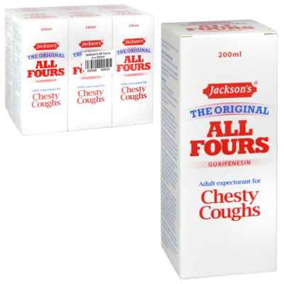JACKSONS ALL FOURS CHESTY COUGH 200ML X 6