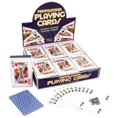 PLAYING CARDS PLASTIC COATED 9 X6CM BOX OF 12