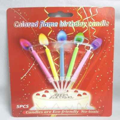 COLOURED FLAME CANDLES 5PK