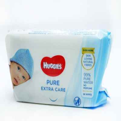 HUGGIES EXTRA CARE PURE BABY WIPES 56S X 8