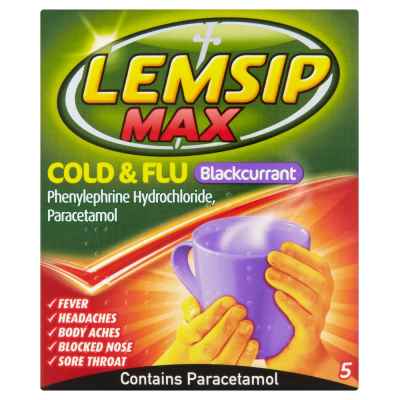 LEMSIP MAX COLD & FLU BLACKCURRANT 5S X 6