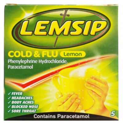 LEMSIP COLD & FLU LEMON 5S X 12