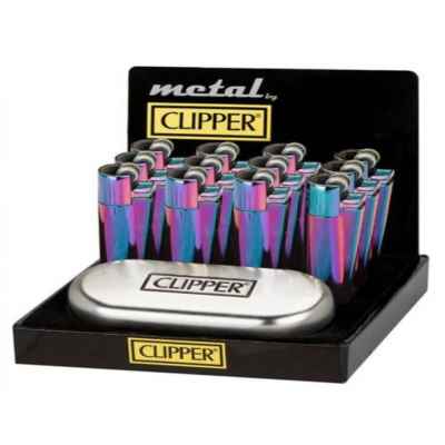 CLIPPER METAL FLINT LIGHTER ICY COLORS  DISPL