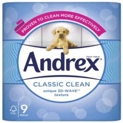 ANDREX CLASSIC CLEAN T/T 9PK WHITE X 4