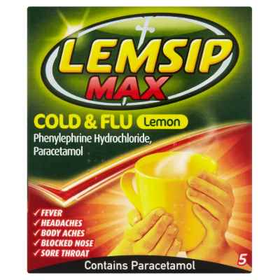 LEMSIP MAX COLD & FLU LEMON 5S X 6