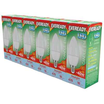 EVEREADY LED CANDLE 4.9W E14 DAYLIGHT PACK OF