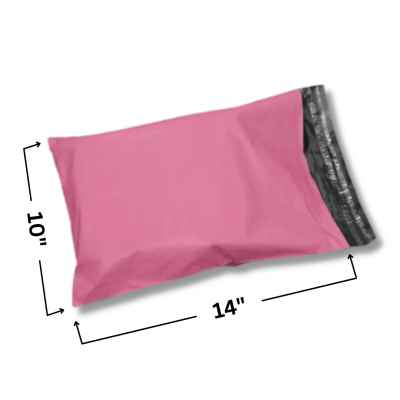 PINK MAILING BAGS - 10 X 14" 55MU - BOX OF 10