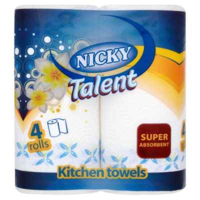 NICKY TALENT KITCHEN TOWEL 2PLY 4 ROLL X 6