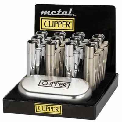 CLIPPER METAL FLINT LIGHTER SILVER DISPLAY OF