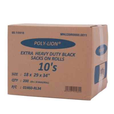 POLYLION BLACK SACKS ON ROLLS 10S X 20 EXTRA 