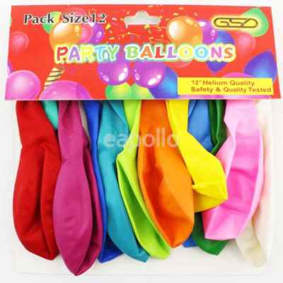 GSD PLAIN 12 INCH PARTY BALLOONS 12S X 12