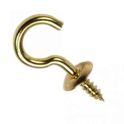 DURALON CUP HOOK BRASS 3PK X 6