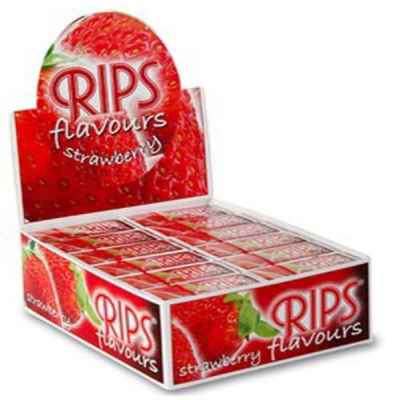 RIPS STRAWBERRY FLAVOUR SLIM PAPER 24 ROLLS
