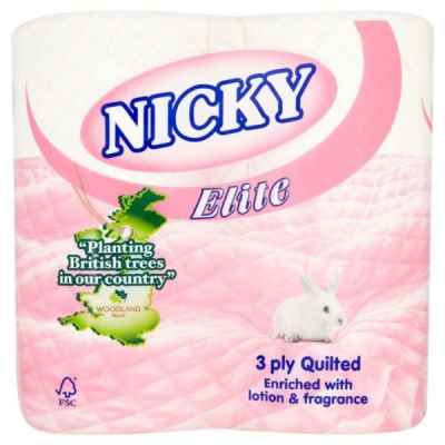 NICKY ELITE T/T 3PLY 4 ROLL X 10 PINK PM?1.69
