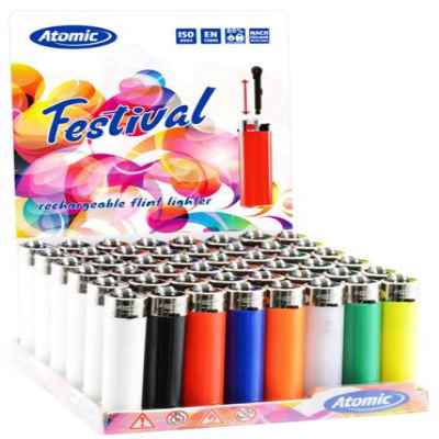 ATOMIC SOLID COLOR REFILL LIGHTER 48S