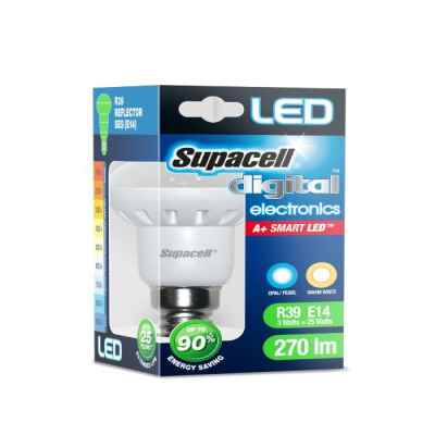 SUPACELL LED DIGITAL REFLECTOR R39 E14 3W PEA