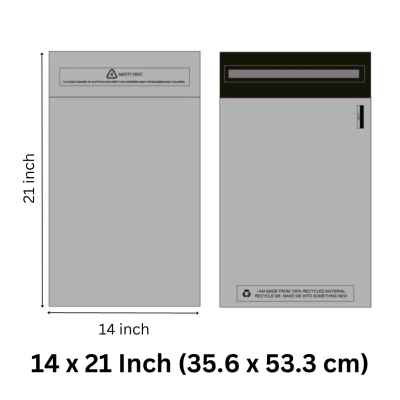 GREY MAILING BAG 14 X 21 INCH - BOX OF 1,000