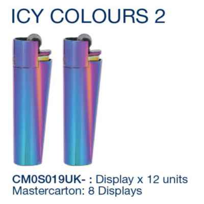 CLIPPER METAL FLINT LIGHTER ICY COLORS  DISPL