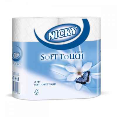 NICKY CARE SUPERSOFT T/T 2PLY 4 ROLL X 10 WHI