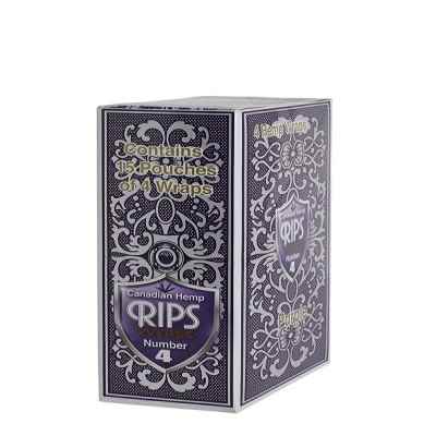 RIPS HEMP WRAPS PURPLE 4PK X 15