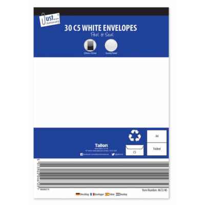 ENVELOPES C5 P&S WHITE 30PK X 10