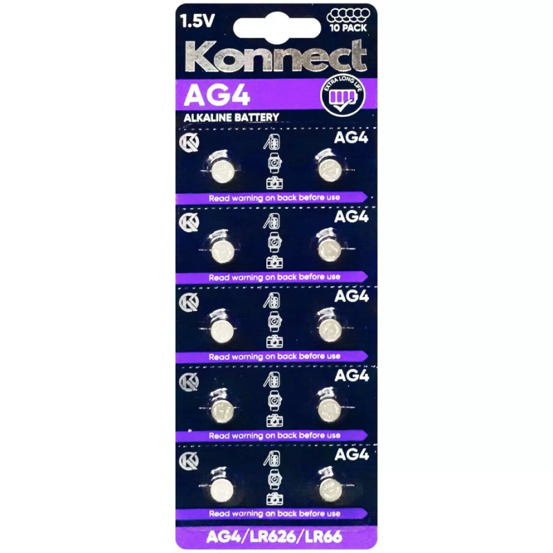Ag4 / L626 Alkaline Button Cell Card Of 10 | YouthStar
