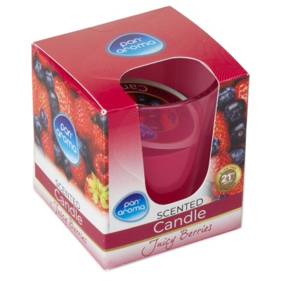 PAN AROMA GLASS CANDLE JUICY BERRIES 85G X 12