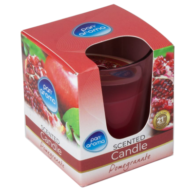 PAN AROMA GLASS CANDLE POMEGRANATE 85G X 12