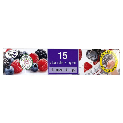 TIDYZ FREEZER BAG DOUBLE ZIPPER 15'S X 36