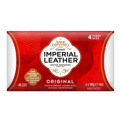 IMPERIAL LEATHER SOAP ORIGINAL 90G 4PK X 8