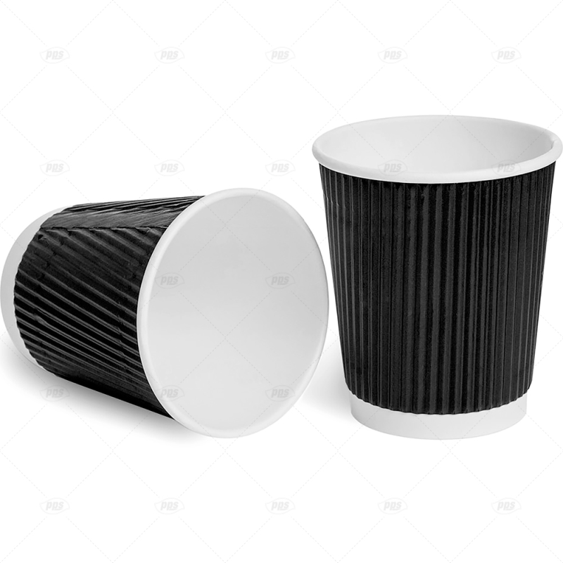 Pps 12Oz Black Ripple Wall Hot Cups 25Pk X 20 | YouthStar