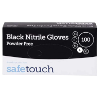 SAFETOUCH BLACK NITRILE (PF) GLOVES 100S - LA