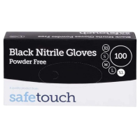 SAFETOUCH BLACK NITRILE (PF) GLOVES 100S - X