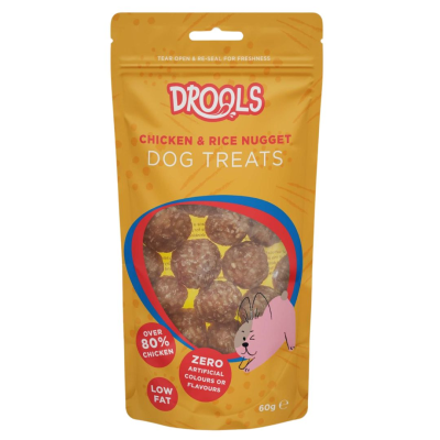DROOLS DOG TREATS CHICKEN & RICE NUGGET 60G (
