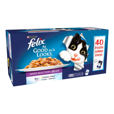 FELIX CAT FOOD POUCH 100G X 40