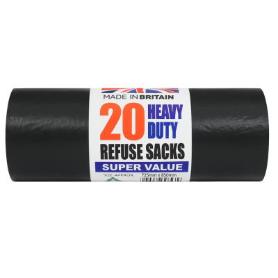 BRITISH BLACK SACKS ON ROLLS 46.5X28x80 CM 20