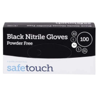 SAFETOUCH BLACK NITRILE (PF) GLOVES 100S - ME