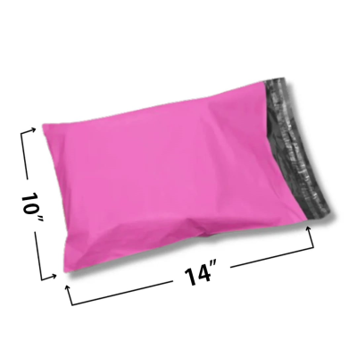 HOT PINK MAILING BAGS - 10 X 14" 55MU - BOX O