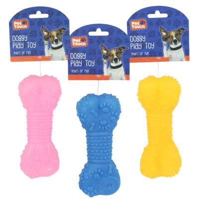 PET TOUCH SQUEAKY BONE DOG TOY ASSORTED (HT65