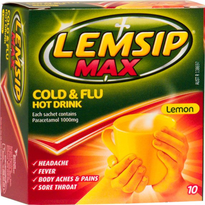 LEMSIP MAX COLD & FLU LEMON 10S X 4
