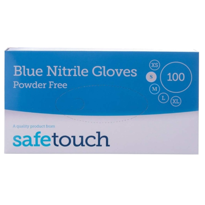 SAFETOUCH BLUE NITRILE (PF) GLOVES 100S - SMA