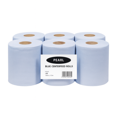 PEARL CENTREFEED ROLLS BLUE 2PLY X 6