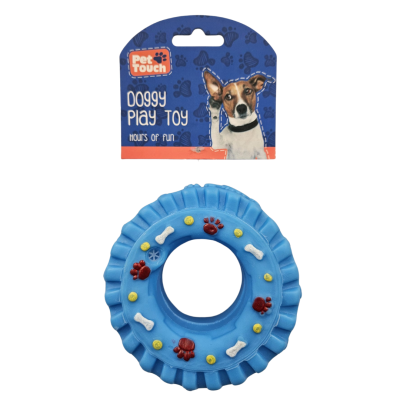 PET TOUCH SQUEAKY TYRE DOG TOY ASSORTED (HT69